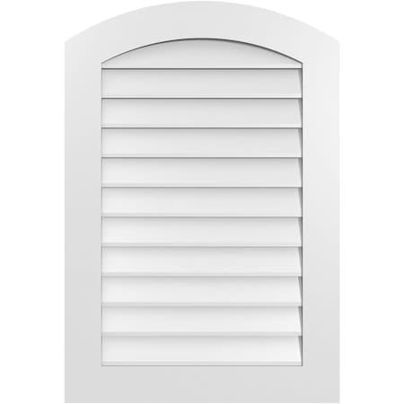 Ekena Millwork Arch Top Surface Mount PVC Gable Vent: Functional, w/ 3-1/2"W x 1"P Standard Frame, 26"W x 38"H GVPAR26X3801SF